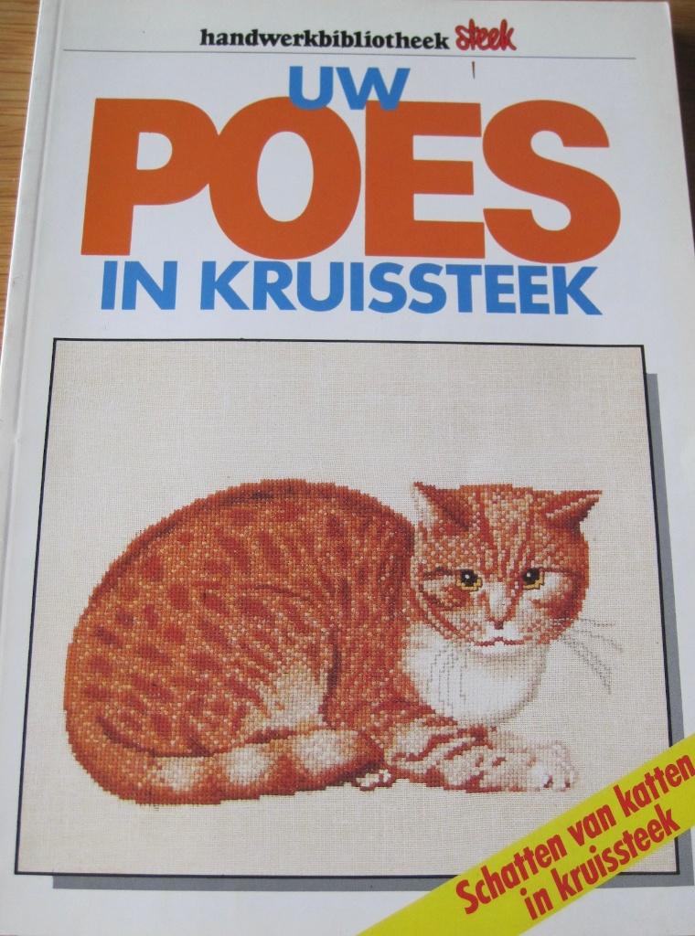 Uw poes in kruissteek - schatten van katten -twaalf patronen, Ophalen of Verzenden, Zo goed als nieuw, Borduren en Naaien