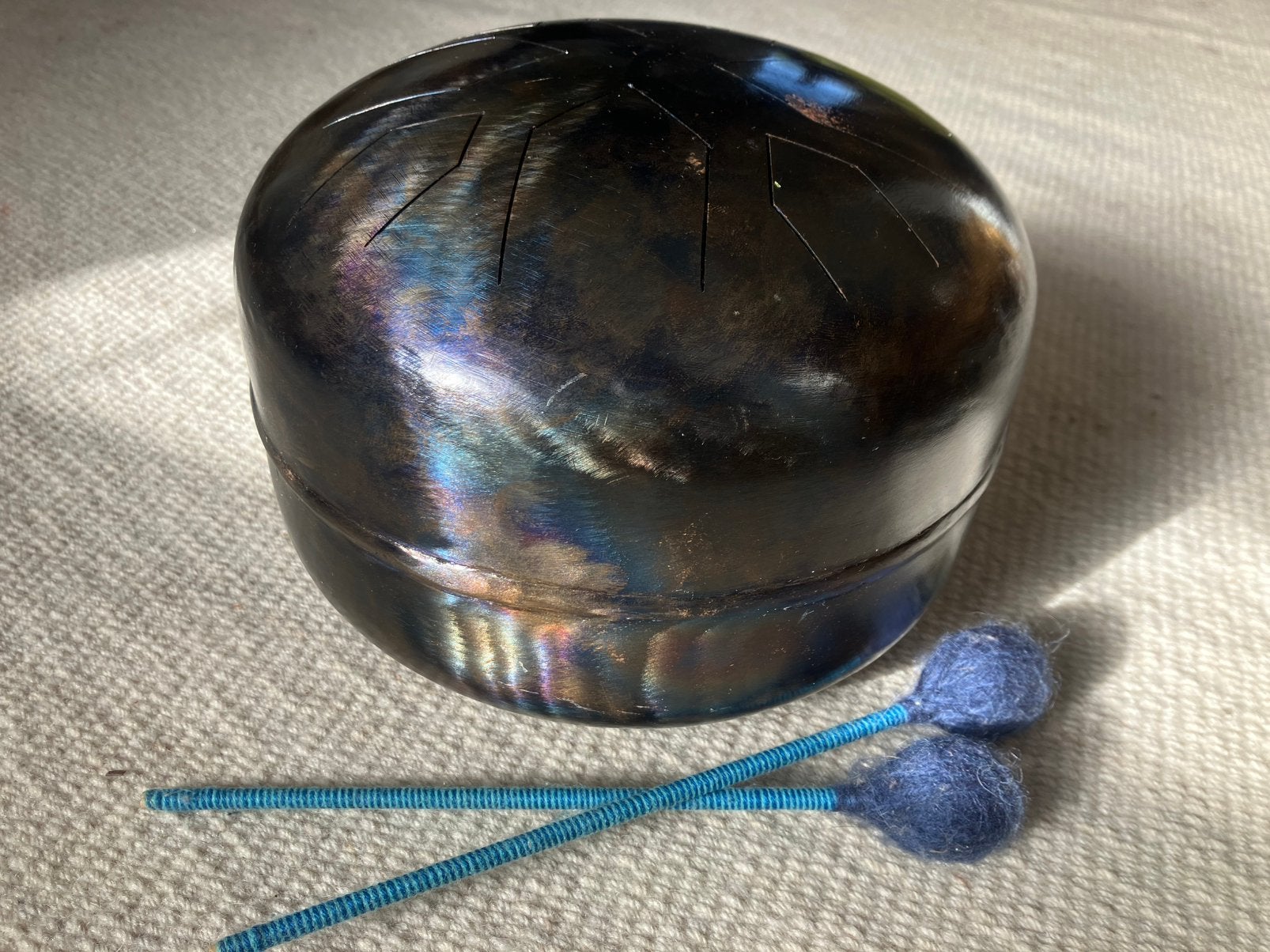 Meditatieve Tongue drum (gemaakt van gasfles), Muziek en Instrumenten, Ophalen of Verzenden, Gebruikt, Melodische percussie