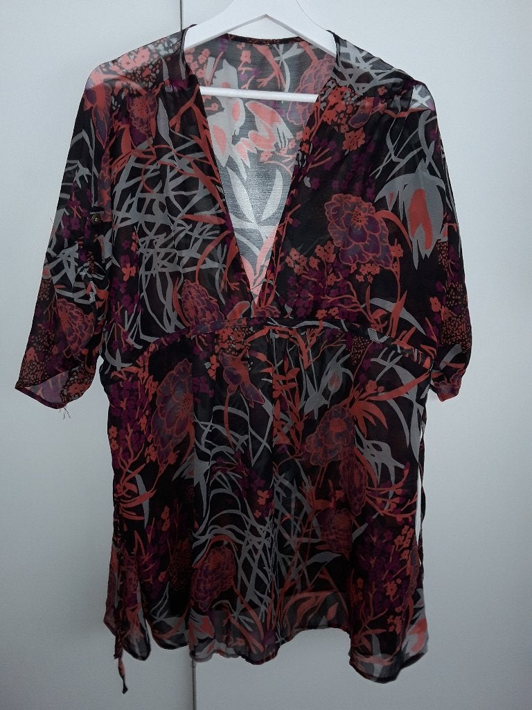Vero Moda Grijs/Roze/Oranje Doorzichtige Blouse Maat XL, Kleding | Dames, Vero Moda, Maat 46/48 (XL) of groter, Oranje, Ophalen of Verzenden