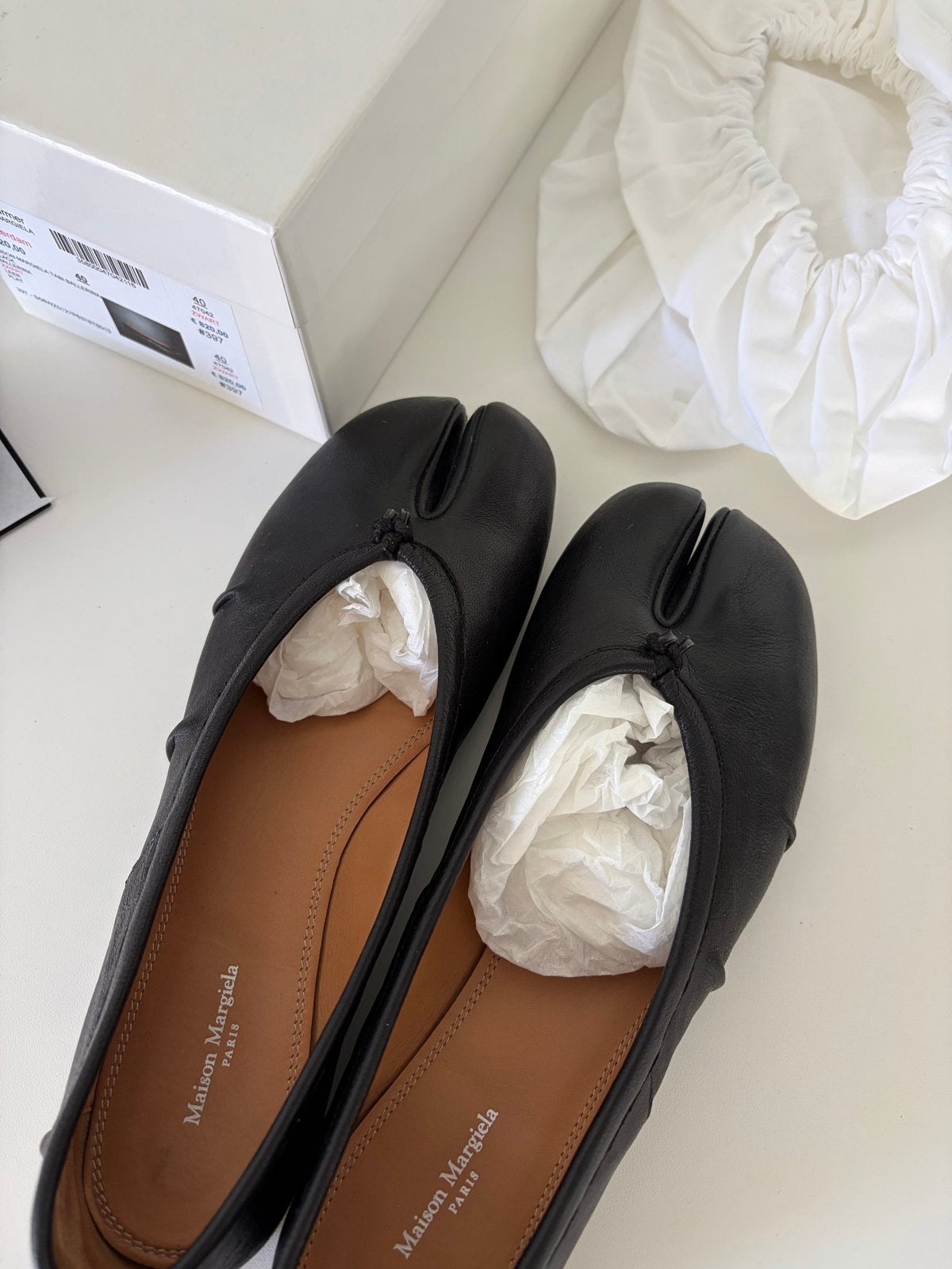Maison Margiela Tabi Ballerina's Zwart Maat 40, Ophalen of Verzenden, Gedragen, Zwart, Ballerina's
