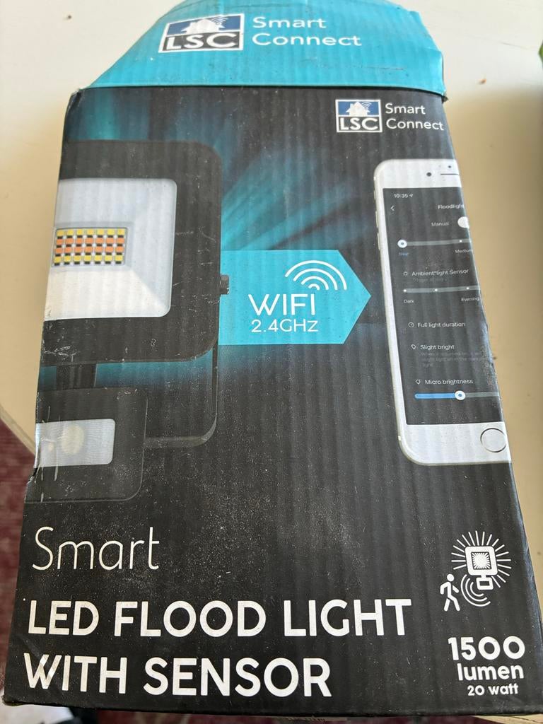 LSC Smart Connect LED Flood Light met sensor en WiFi, Ophalen, Minder dan 50 watt, Overige typen, Nieuw