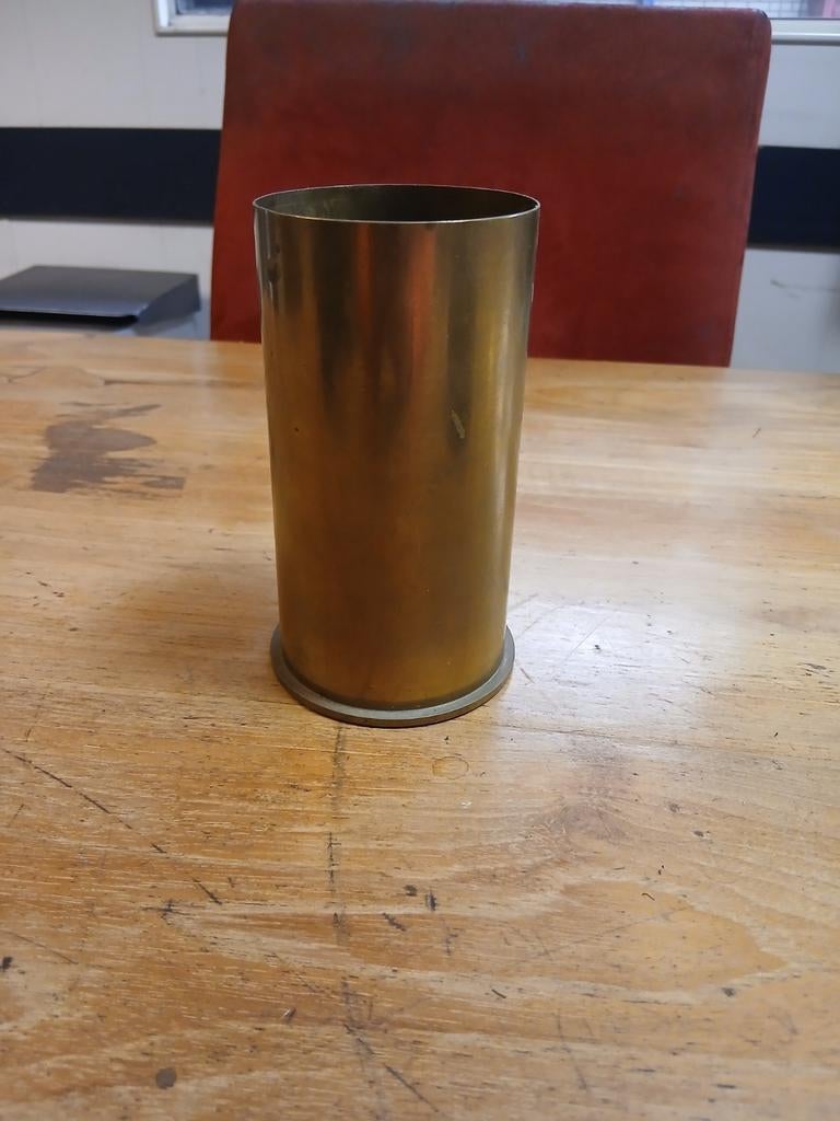Oude messing granaathuls - 14 cm hoog, Antiek en Kunst, Ophalen of Verzenden