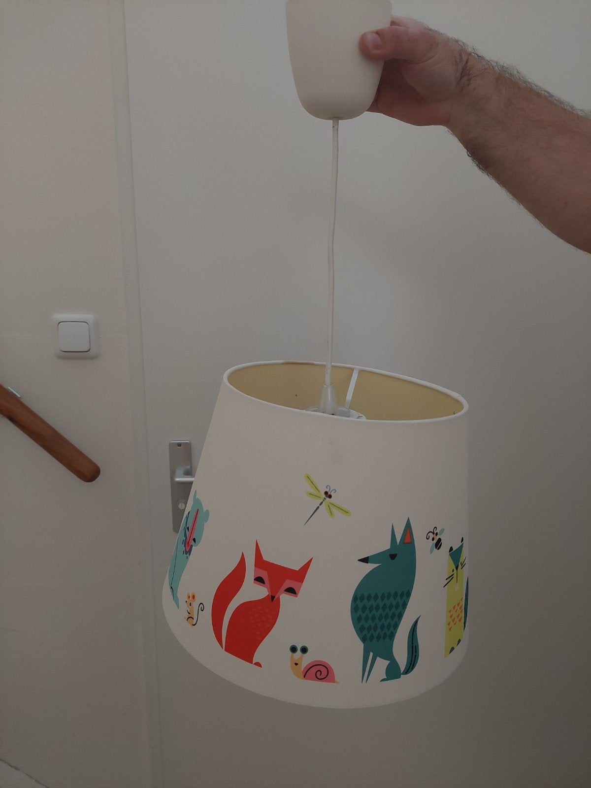 Leuke kinderlamp met dierenprint, Ophalen, Gebruikt, Overige merken, Ophangbaar