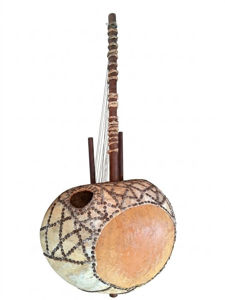 Echt oude  vroege  zeldzame harp KORA uit senegal, Ophalen