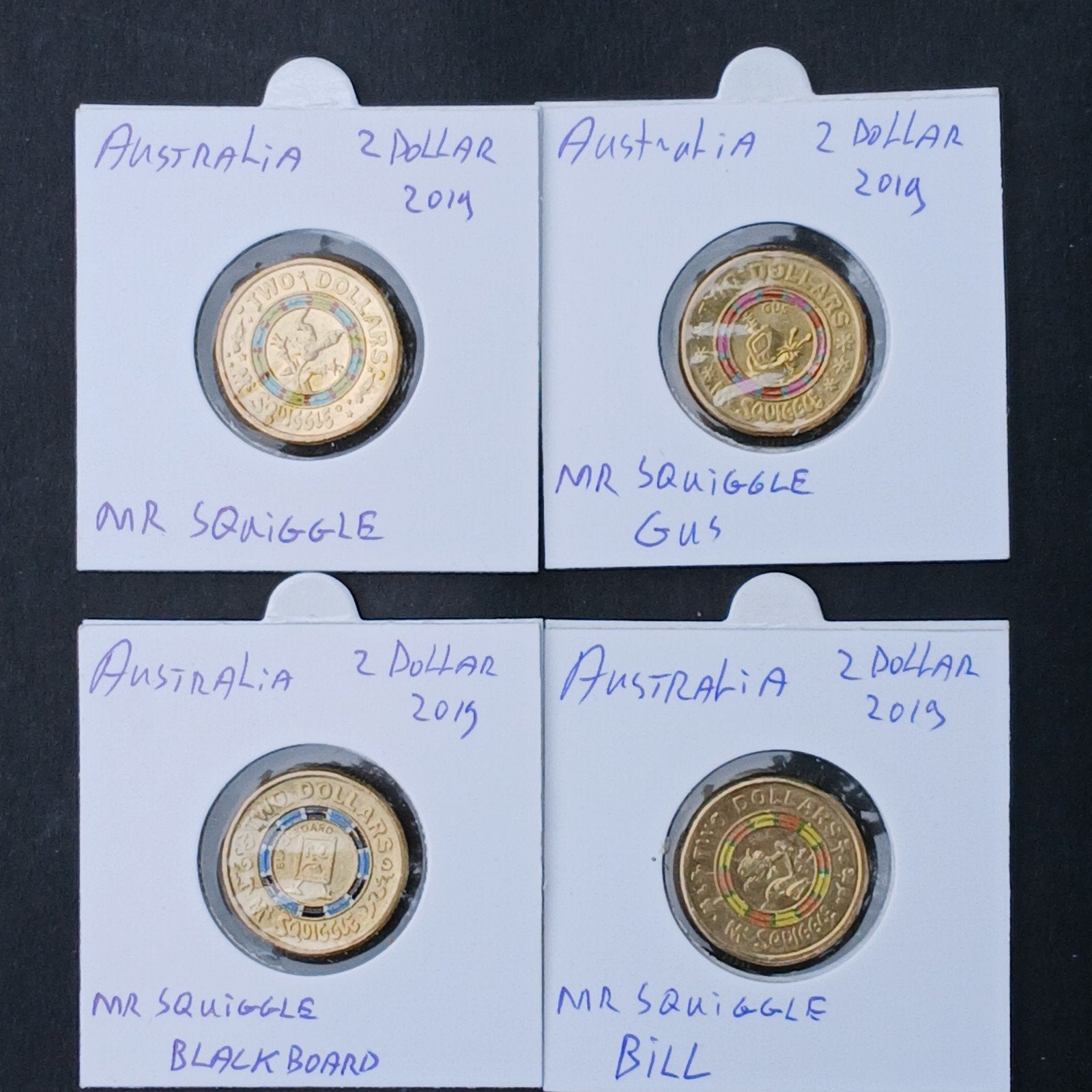 Australië 4 x 2 Dollar 2019 Mr. Squiggle, Ophalen of Verzenden
