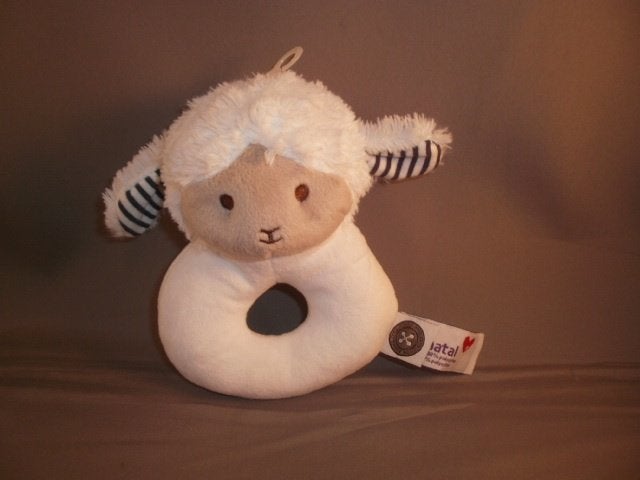 schaap rammelaar siep Prénatal wit met gestreepte oren, Kinderen en Baby's, Speelgoed | Knuffels en Pluche, Overige merken, Overige typen