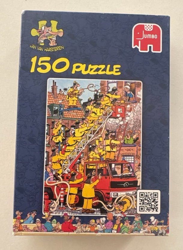 Jan van Haasteren 150 stukjes brandweer puzzel, Hobby en Vrije tijd, Ophalen of Verzenden, Minder dan 500 stukjes, Gebruikt, Legpuzzel