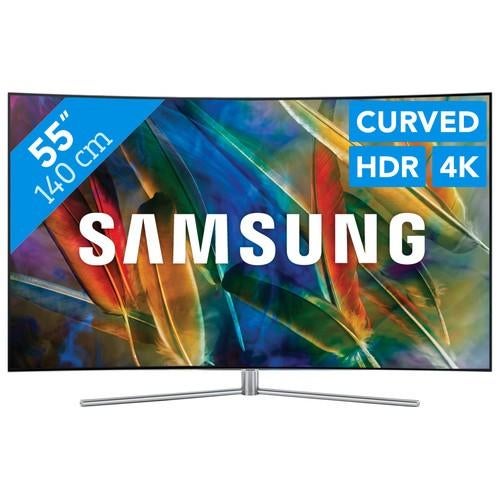 Samsung QE55Q7C 55” Curved 4K QLED TV incl. One Connect Box, Ophalen, Samsung, 100 cm of meer, Smart TV