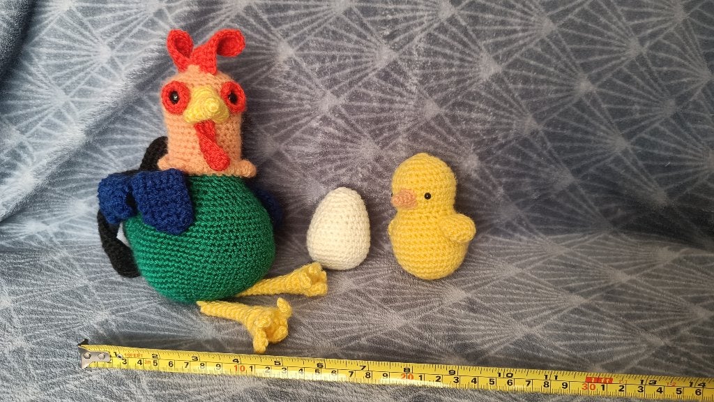 Gehaakte haan kuiken ei knuffel, Ophalen of Verzenden, Nieuw, Overige typen, Handgemaakt