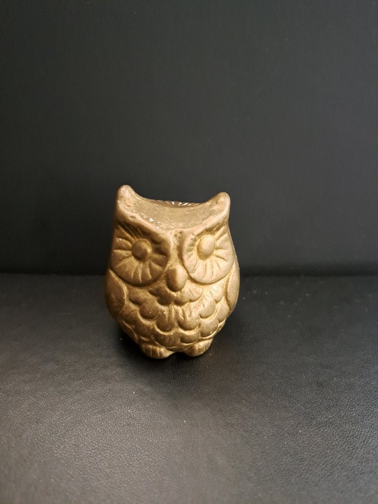Goudkleurig metalen Uil Decoratiebeeldje, Ophalen of Verzenden, Gebruikt, Dier