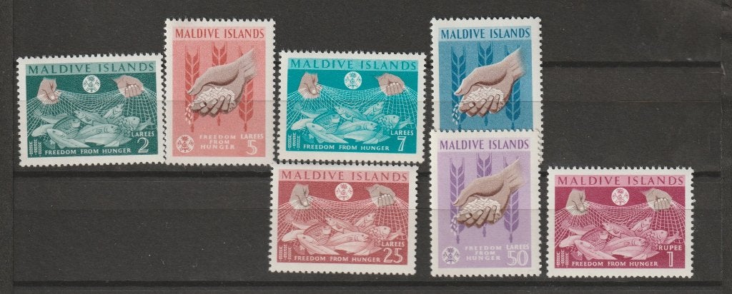 TSS Kavel 4.50012 Malediven pf minr 117-123 Honger, Ophalen, Postfris, Oost-Azië
