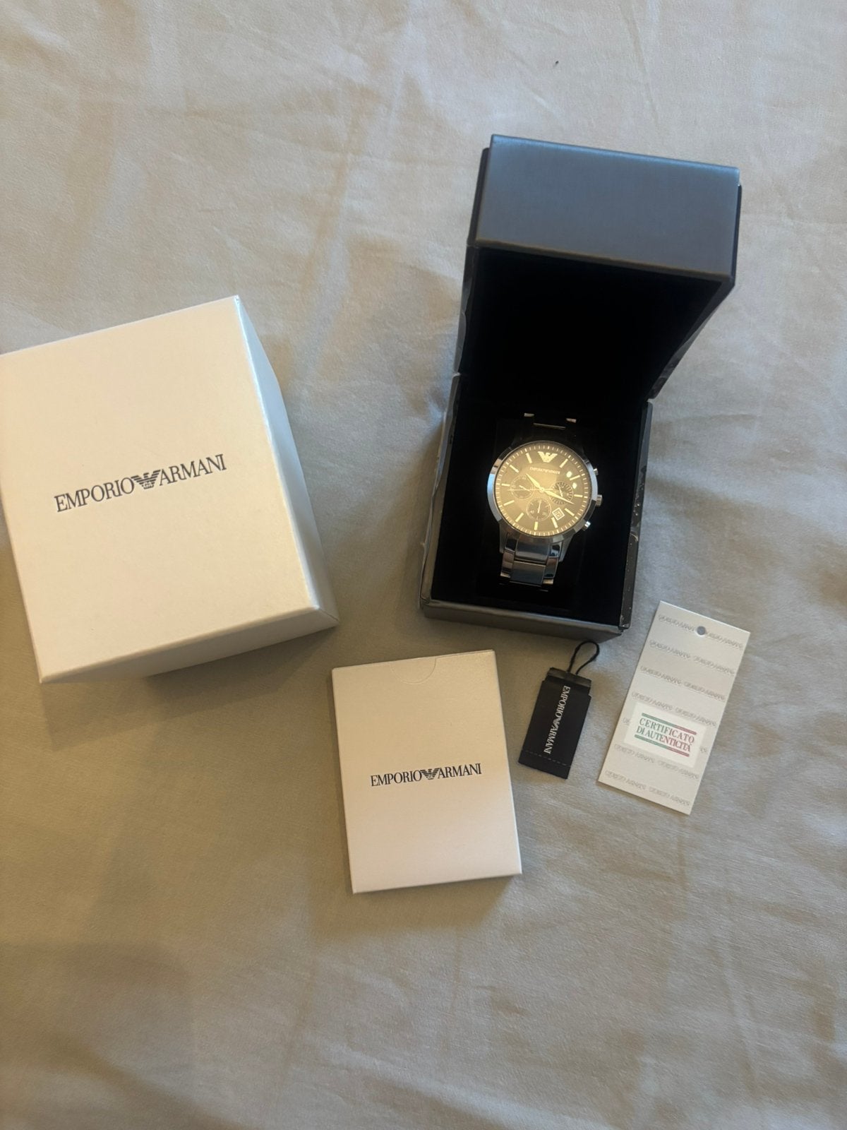 Emporio Armani herenhorloge, Overige merken, Staal, Polshorloge, Ophalen of Verzenden