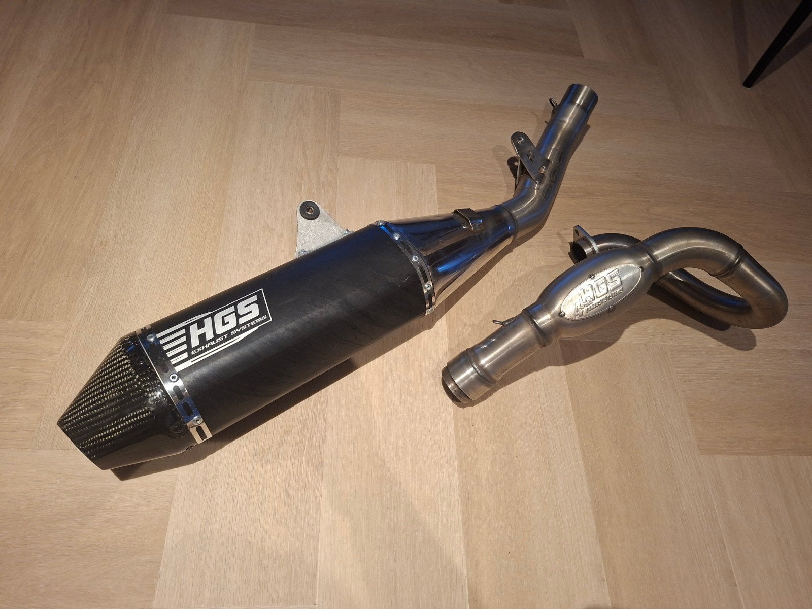 HGS Zwart Carbon Uitlaat Honda CRF250 (2022-2024), Ophalen of Verzenden, Gebruikt