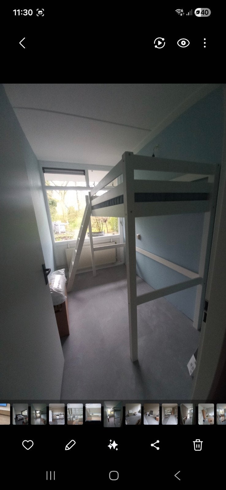 Hoogslaper wit - Ideaal voor kleine kamers, Ophalen of Verzenden, Eenpersoons, 90 cm, Hoogslaper