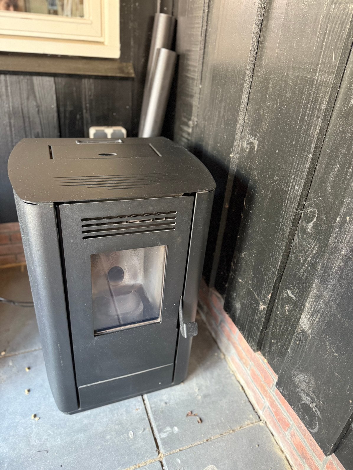 Palletkachel, Huis en Inrichting, Kachels, Ophalen, Zo goed als nieuw, Elektrisch, Overige soorten