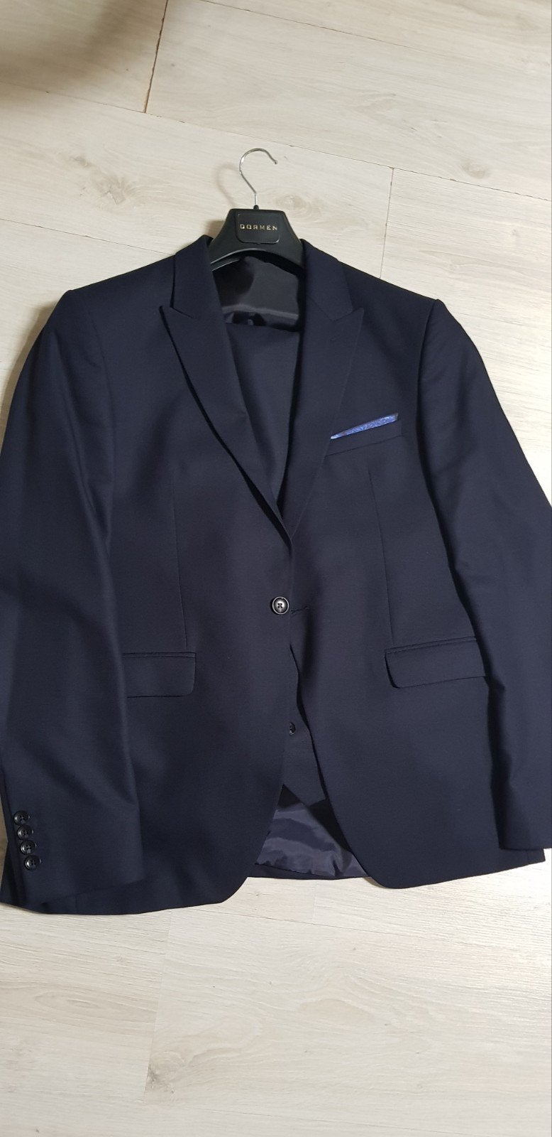 Herenpak 3 delig blauw mt 58 drop 6 zgan, Ophalen of Verzenden, Zo goed als nieuw, Maat 52/54 (L), Blauw