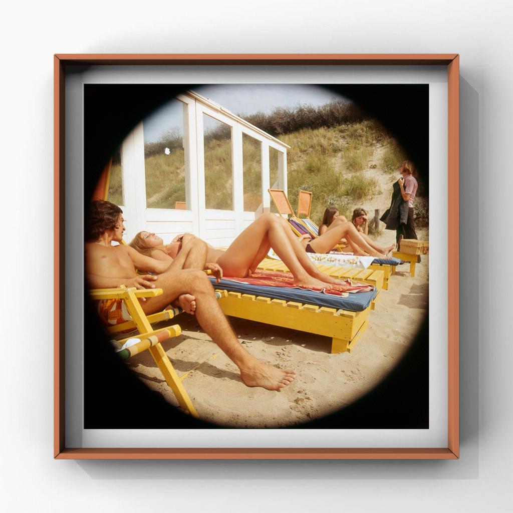 Documentaire strandfotografie met fisheye lens jaren 70, Ophalen of Verzenden
