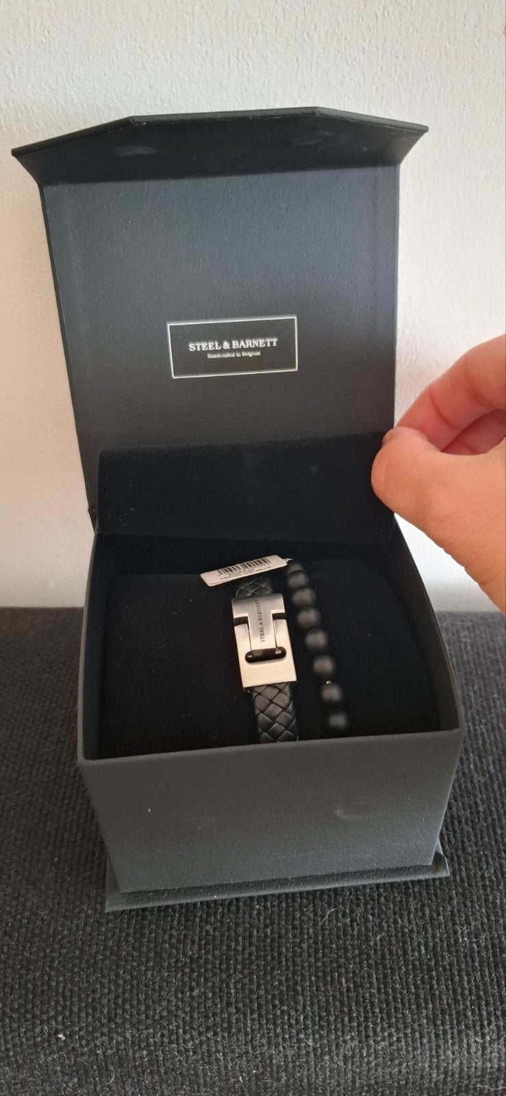 Stijlvolle Zwarte Armbanden Set van Steel & Barnett, Ophalen of Verzenden, Nieuw, Zwart, Leer
