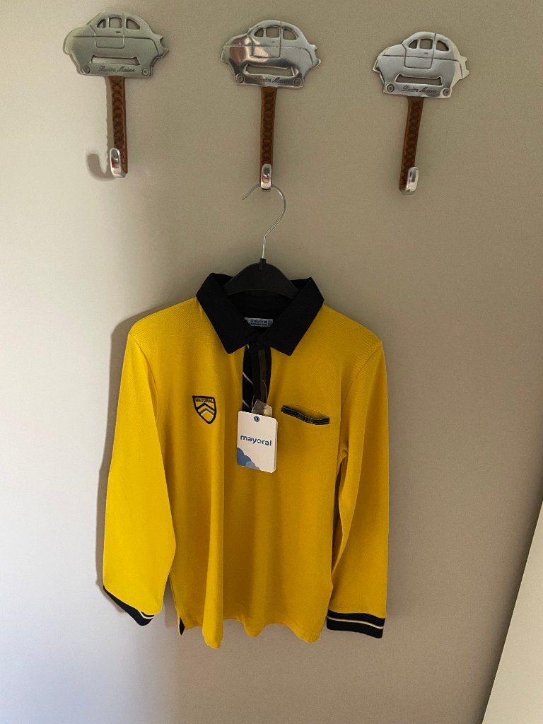 Polo trui maat 128 geel Mayoral NIEUW, Ophalen, Mayoral, Trui of Vest, Nieuw