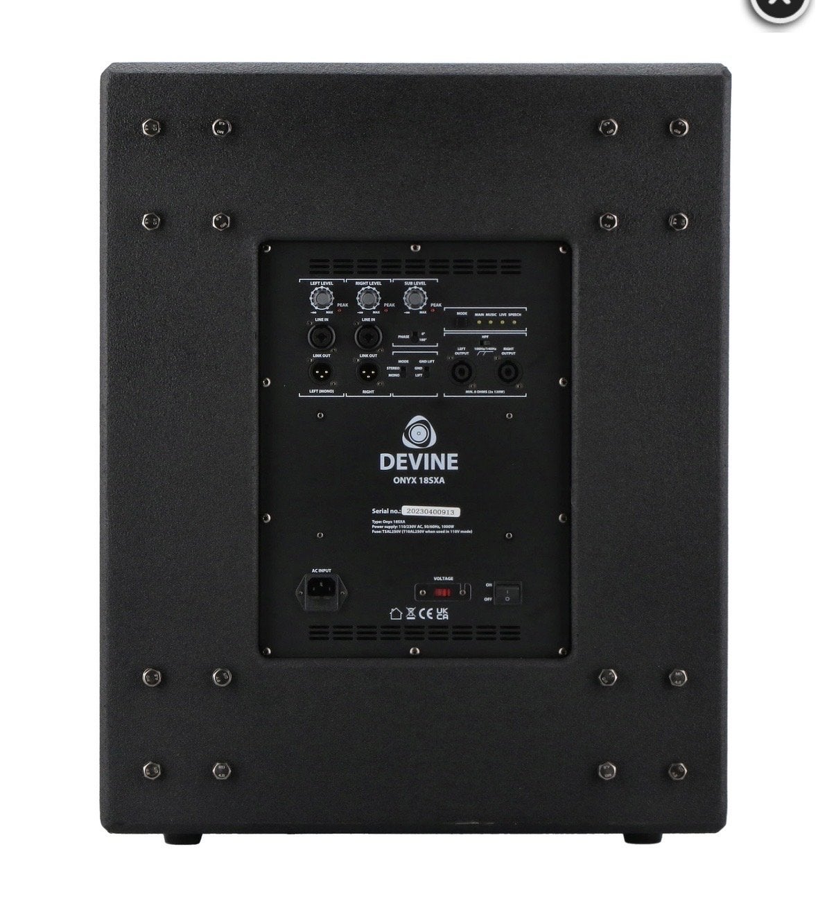 Devine Onyx 18SxA actieve subwoofer, Audio, Tv en Foto, Luidsprekers, Subwoofer, Zo goed als nieuw, 120 watt of meer, Ophalen
