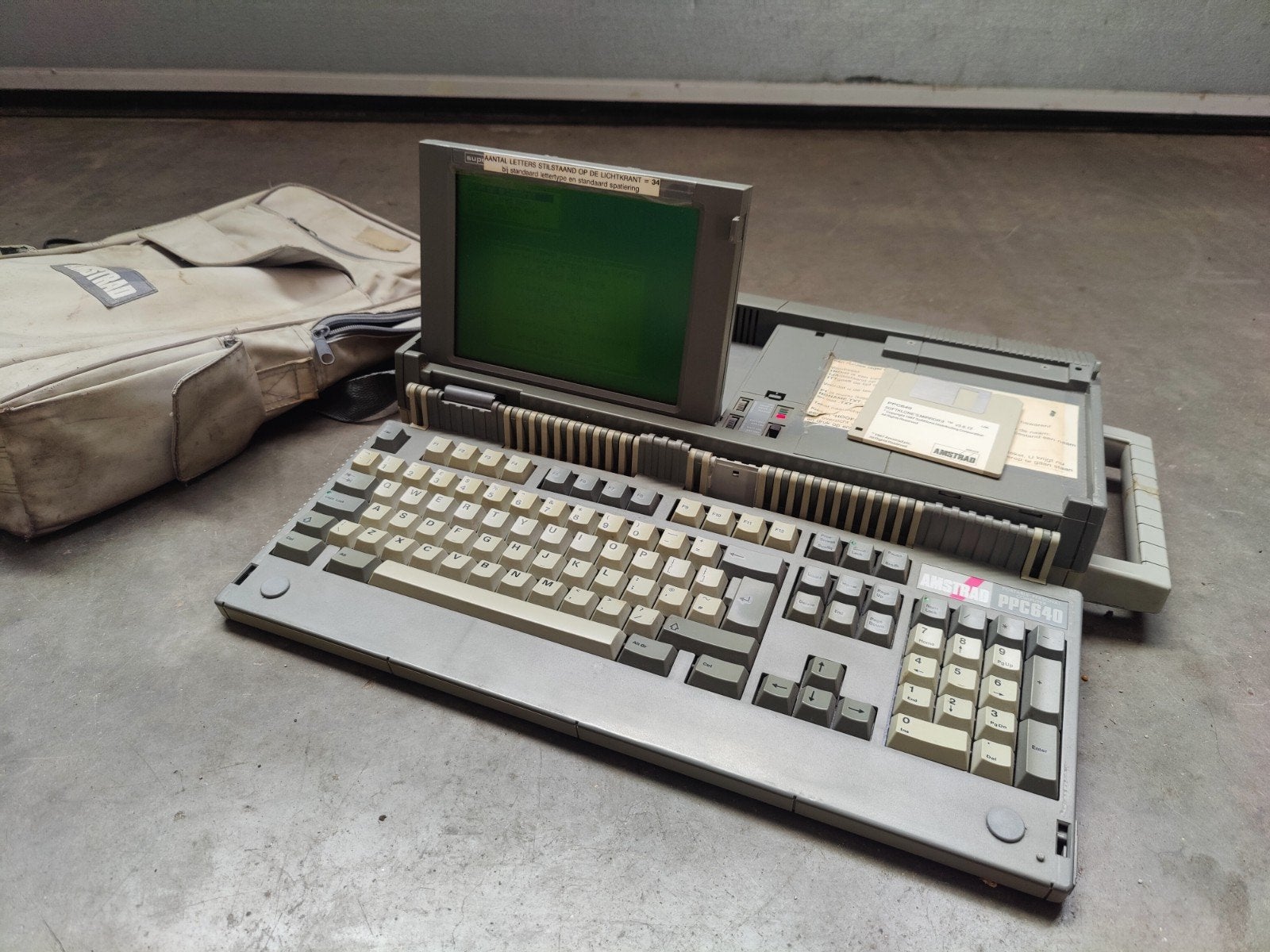 Unieke Amstrad PPC 640 - Werkend! + Tas & Softwar, Ophalen of Verzenden, Amstrad