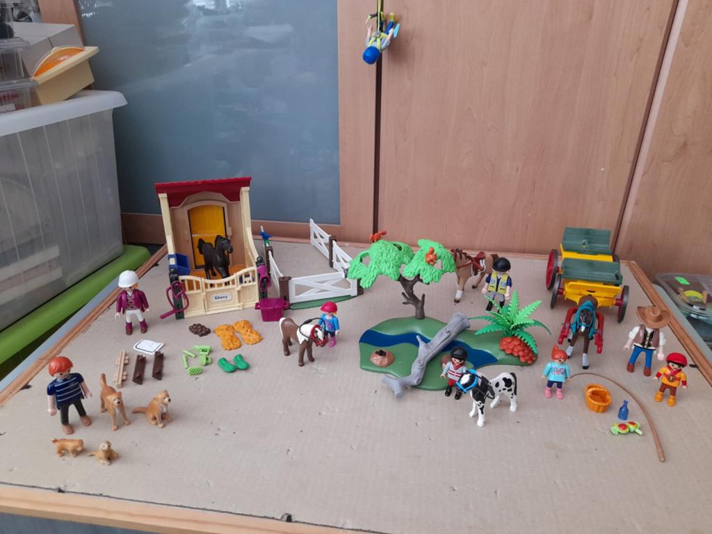 Playmobil paarden rit en paarden box, Ophalen of Verzenden, Gebruikt, Complete set