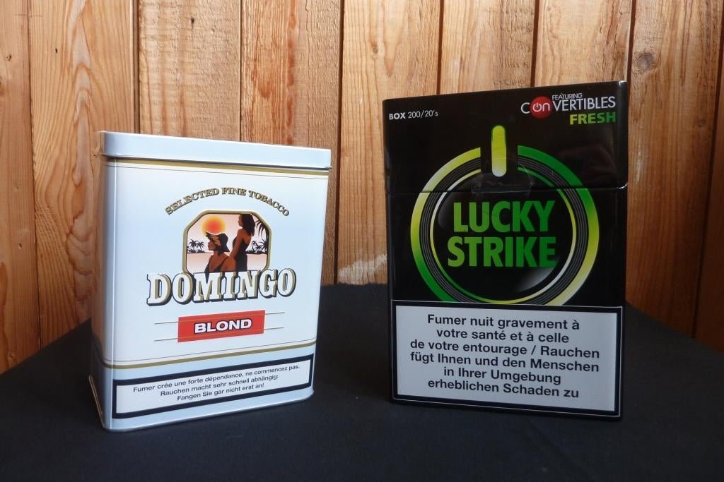 Lucky Strike en Domingo sigarettenblik - NIEUW-, Ophalen of Verzenden, Nieuw, Overige
