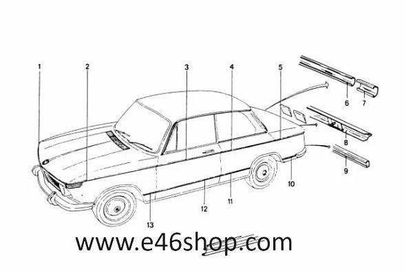 SIERLIJST RECHTS BMW 1502-2002 OE 51131803506 NIEUW ORG BMW, Auto-onderdelen, Carrosserie en Plaatwerk, BMW, Nieuw, Ophalen of Verzenden