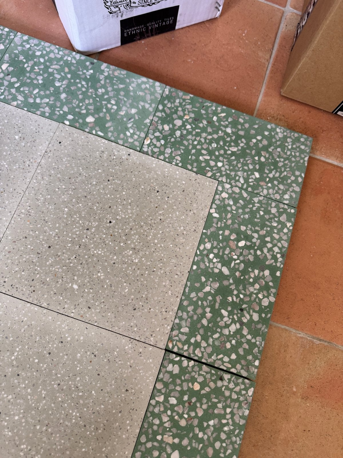 Egal Granito S5 cementtegels grijs en groen - 1,2m2, Ophalen, Overige materialen, Nieuw, 20 tot 40 cm