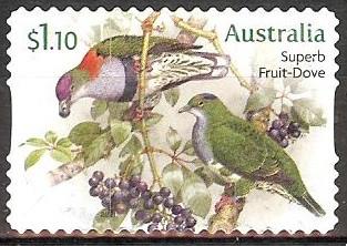 375 Australië 2021 Doves and Pigeons s/a raster, Verzenden, Gestempeld