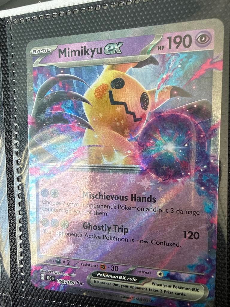 Mimikyu ex Pokémon Kaart 069/159 - Full Art Foil, Ophalen of Verzenden, Zo goed als nieuw, Losse kaart, Foil