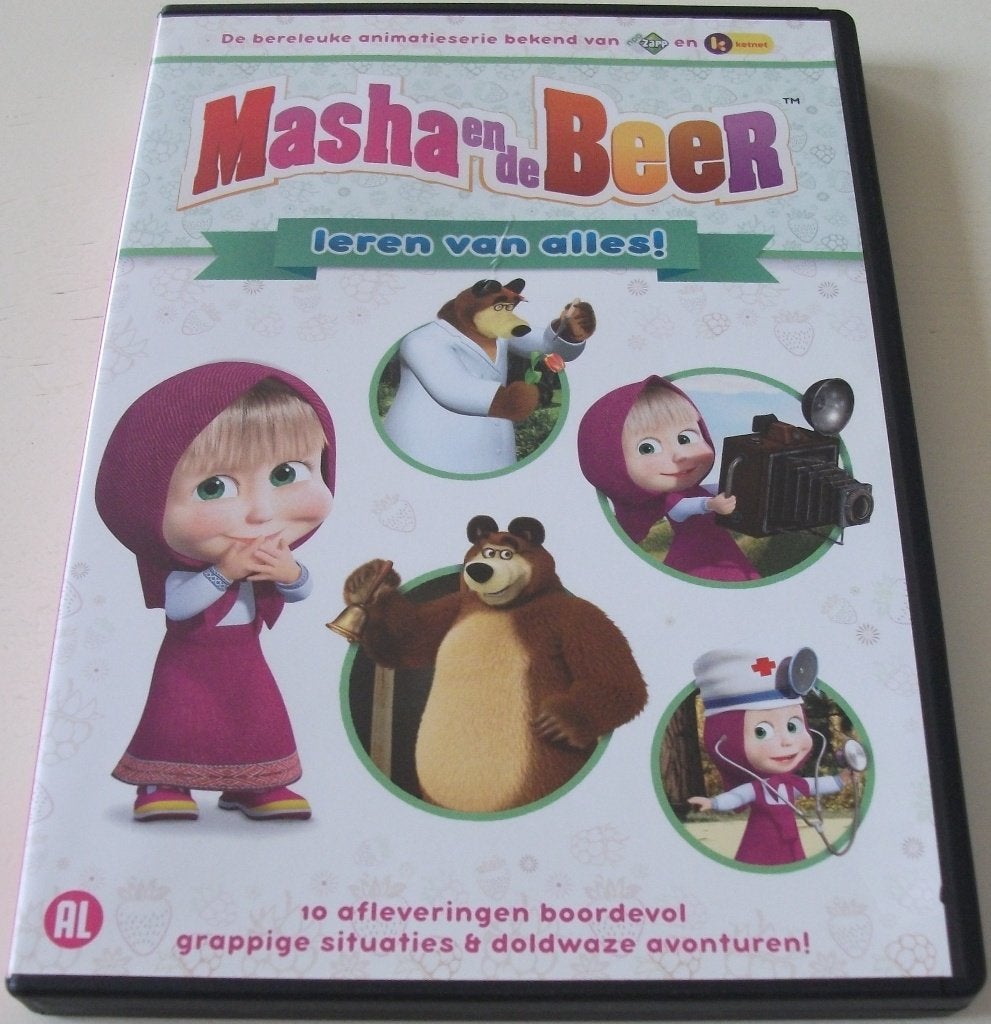 Dvd *** MASHA EN DE BEER ***, Cd's en Dvd's, Alle leeftijden, Tv-serie, Zo goed als nieuw, Educatief