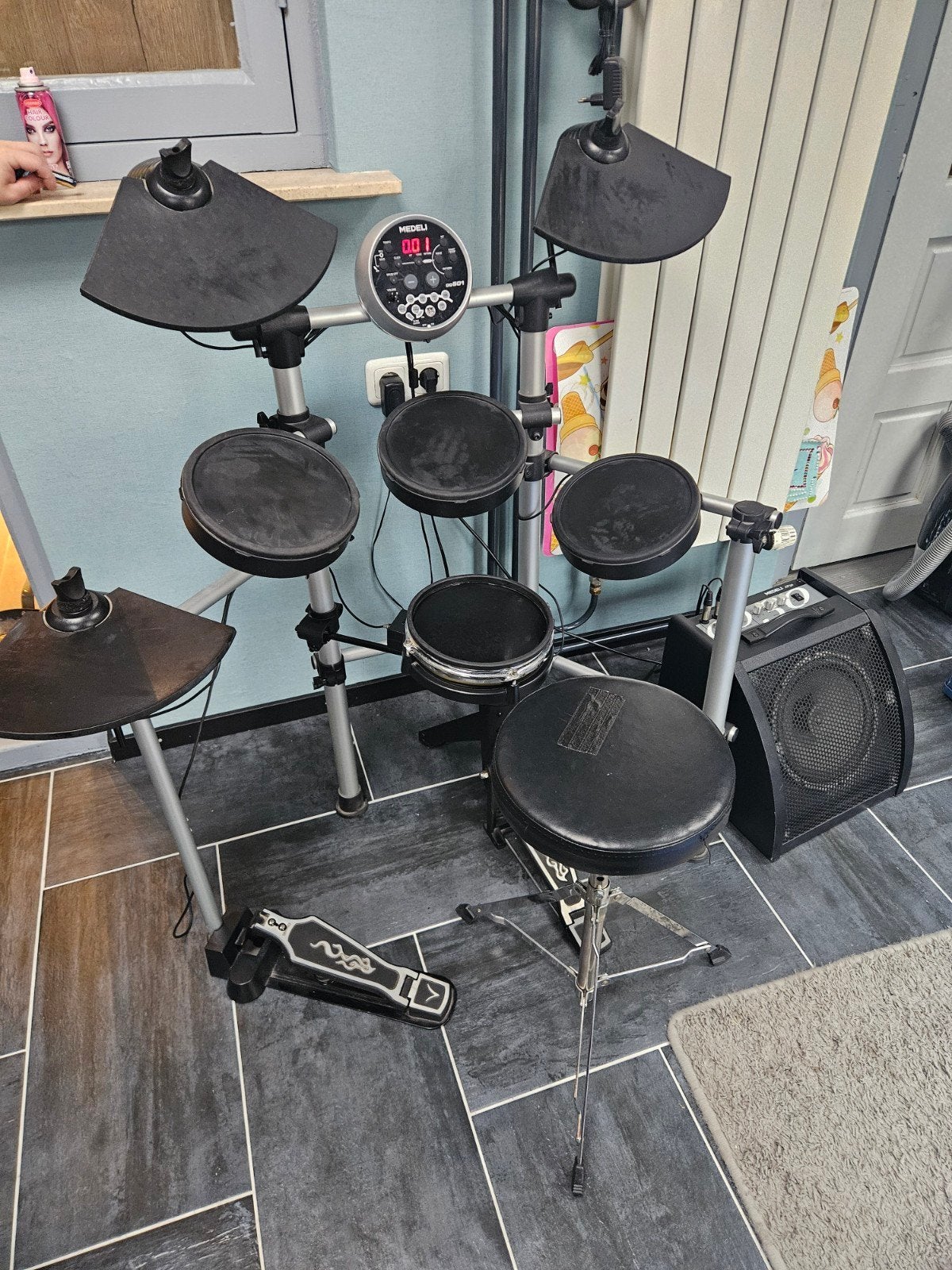 Compleet Medeli DD501 drumstel met monitor en extra's, Muziek en Instrumenten, Ophalen, Gebruikt, Overige merken, Elektronisch