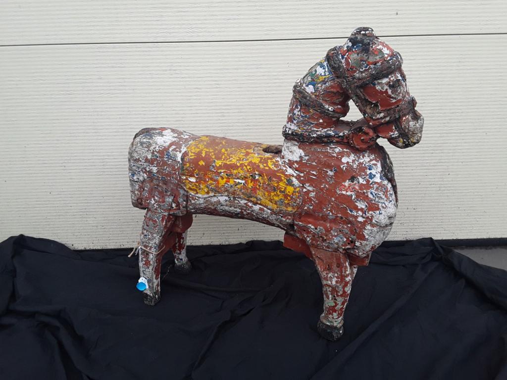 Antiek draaimolen paard, vintage carousel paard., Ophalen
