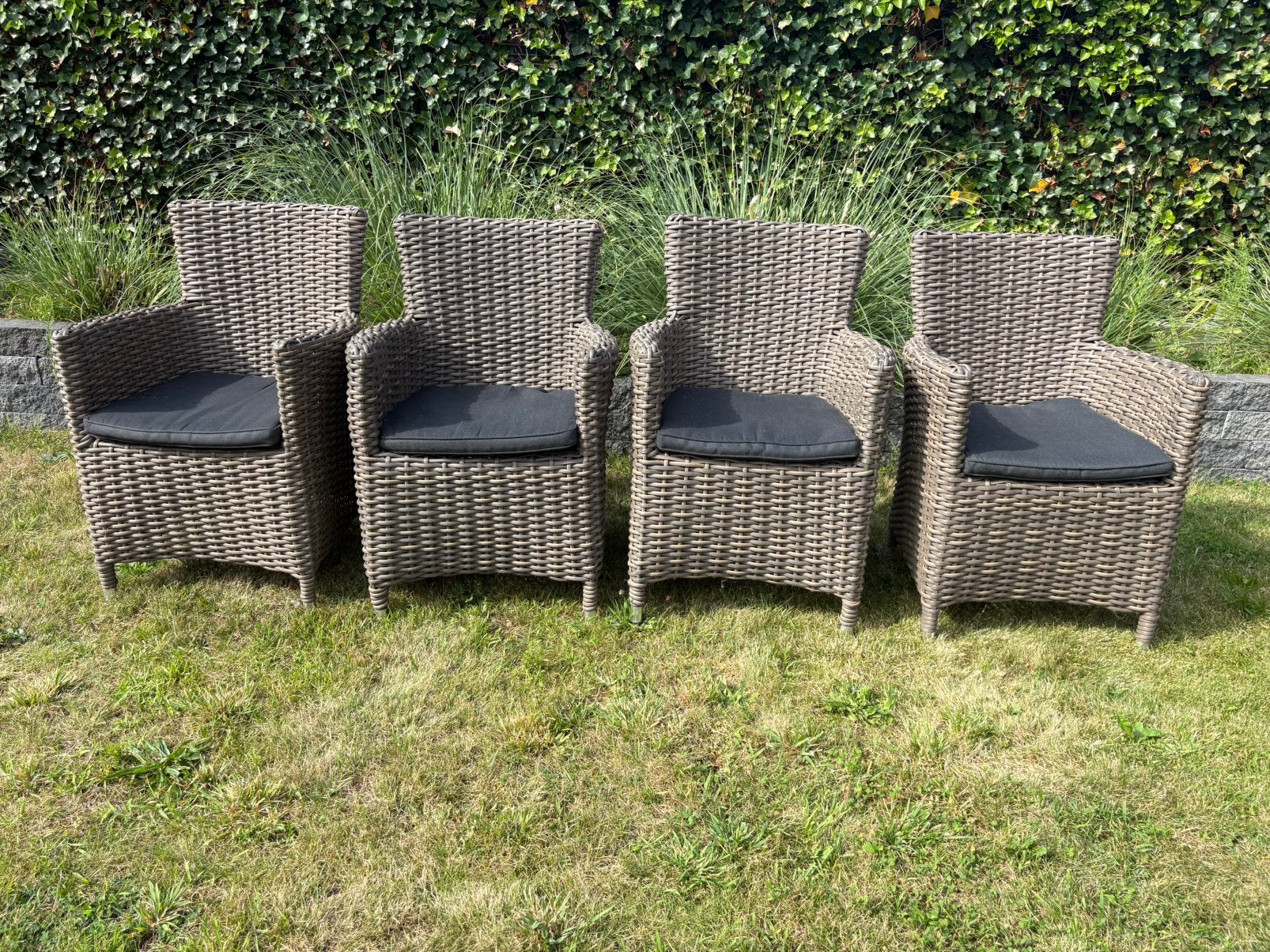 4 leuke en stevige tuinstoelen van Pure - Incl nette kussens, Ophalen, Zo goed als nieuw, Wicker
