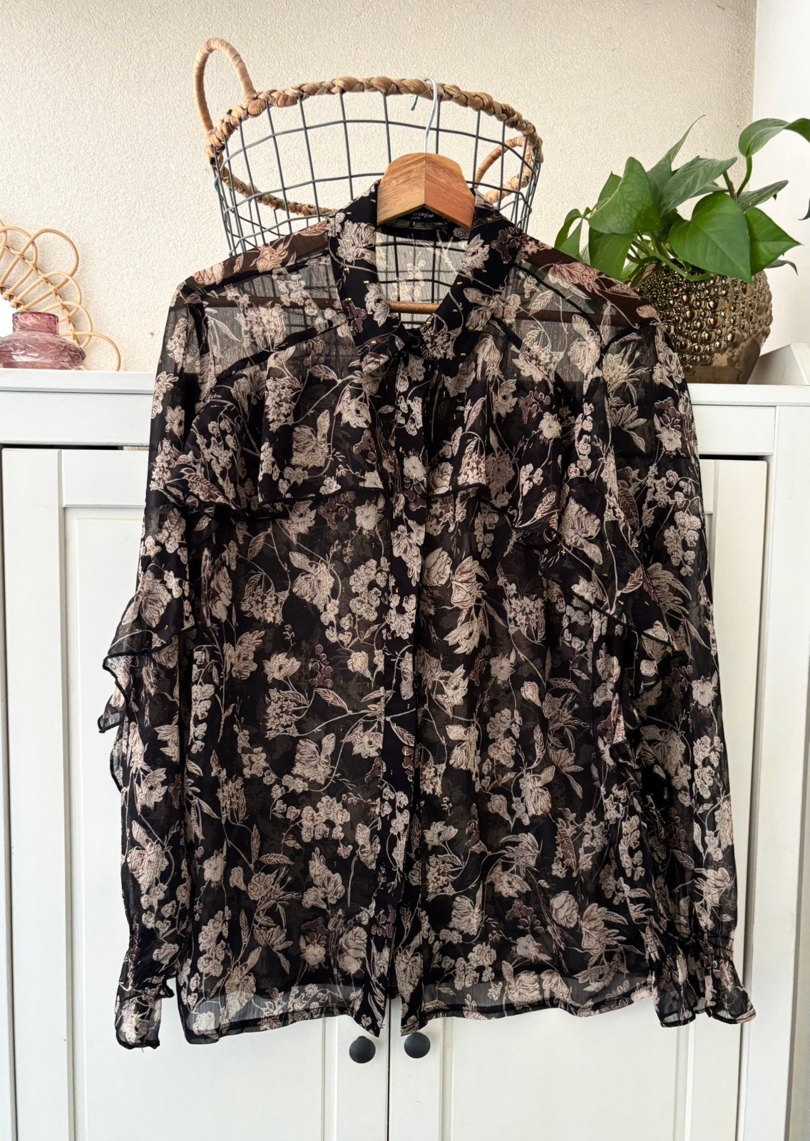 Drole de copino blouse maat L, Kleding | Dames, Blouses en Tunieken, Ophalen of Verzenden, Zo goed als nieuw, Maat 42/44 (L), Zwart