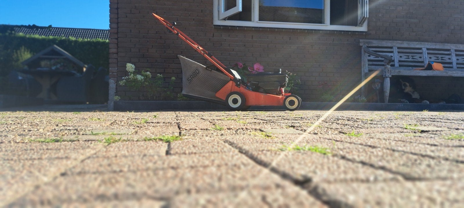 Nette Sabo grasmaaier voor onderdelen, Tuin en Terras, Grasmaaiers, Cirkelmaaier, Gebruikt, 40 t/m 49 cm, Ophalen