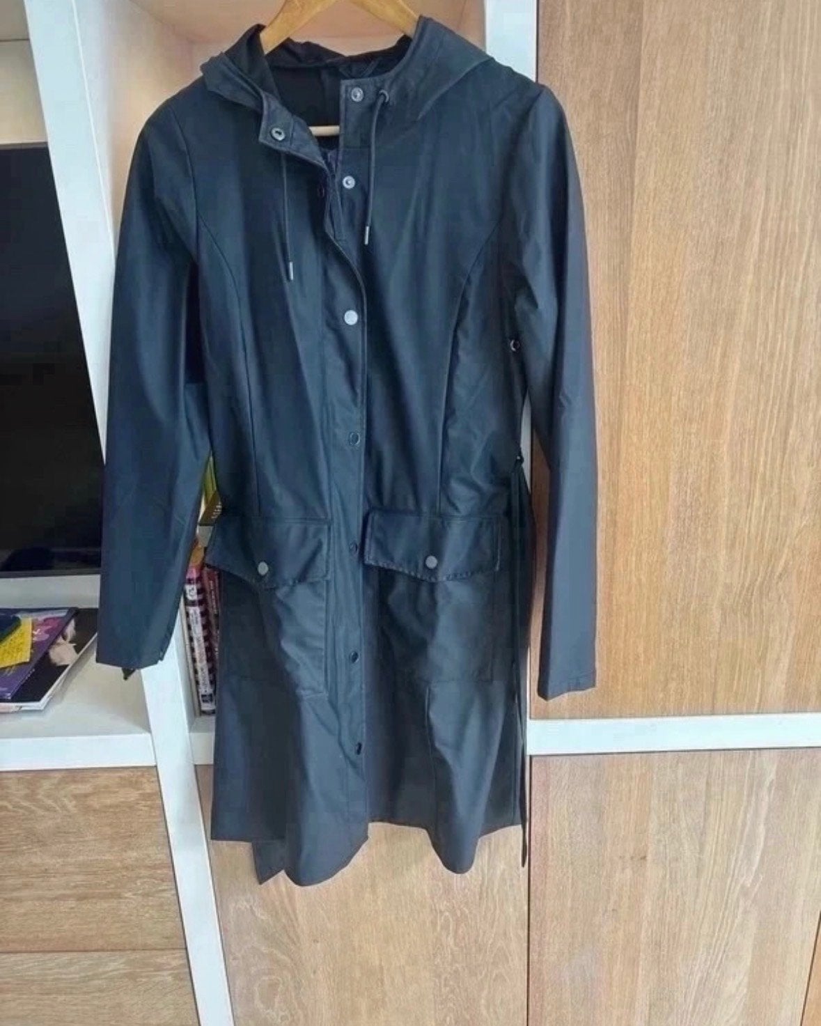 Rains Curve Long Regenjas Maat XS, Ophalen of Verzenden, Zo goed als nieuw, Maat 34 (XS) of kleiner, Blauw