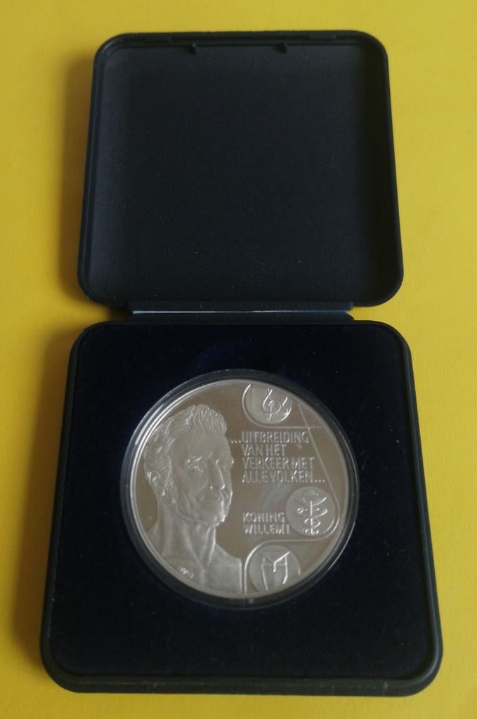 25 ECU Koning Willem I Zilveren Munt in Cassette, Postzegels en Munten, Munten | Nederland, Verzenden, Koningin Beatrix