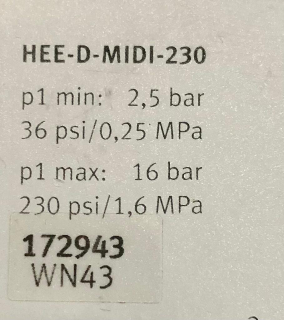 FESTO - Aan/Uit-klep - HEE-3/8-D-MIDI-230 - 172943, Ophalen of Verzenden, Zo goed als nieuw