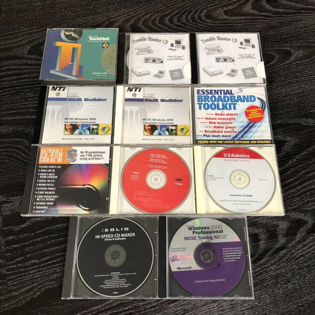 Partij Vintage PC CD-ROM Software - TechNet Skill Builder, Ophalen of Verzenden, Microsoft, NTI, U.S. Robotics, Zolid