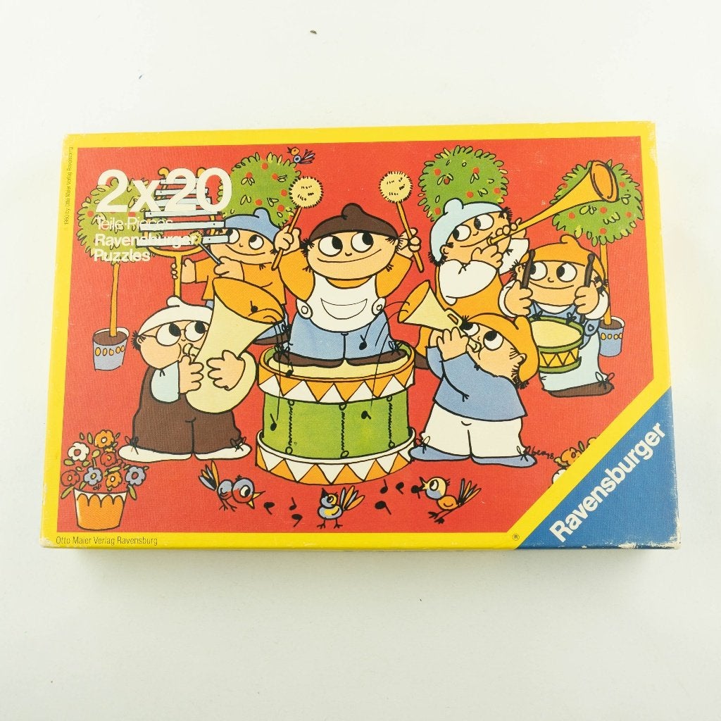 Vintage Ravensburger puzzel van  de Mainzelmännchen, Gebruikt, 10 tot 50 stukjes, Ophalen of Verzenden, Nvt