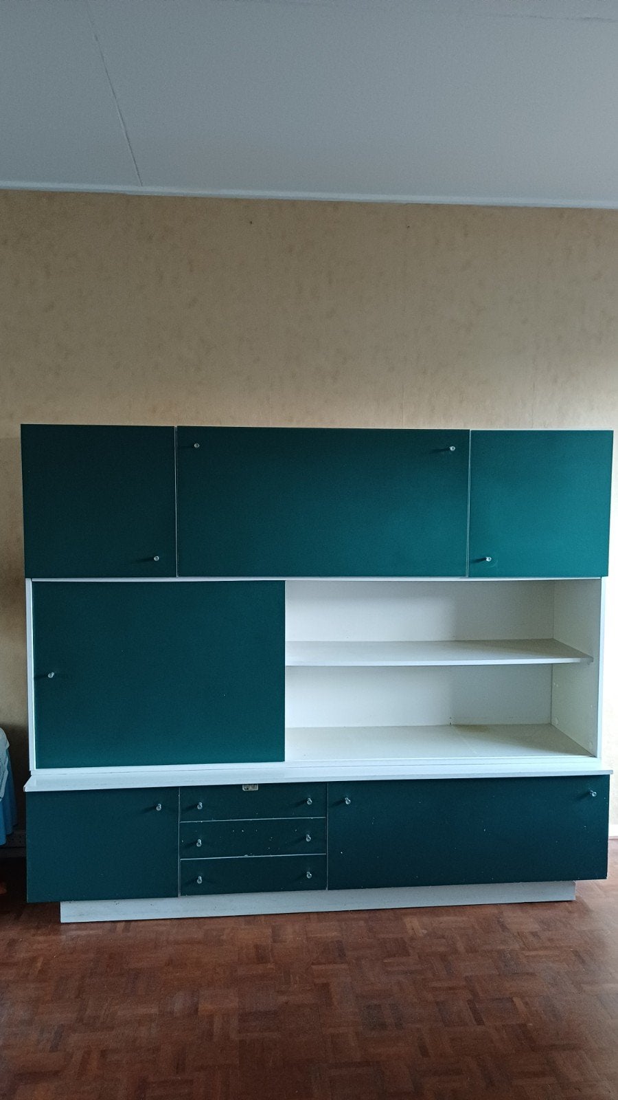Vintage wandmeubel/dressoir met uitklapscharnieren, Ophalen, Gebruikt, 150 tot 200 cm, Vintage
