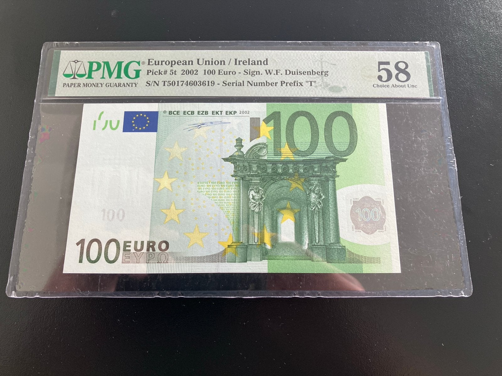 100 Euro biljet Ierland (T) Wim Duisenberg PMG 58, Ophalen of Verzenden, Ierland, 100 euro, Los biljet