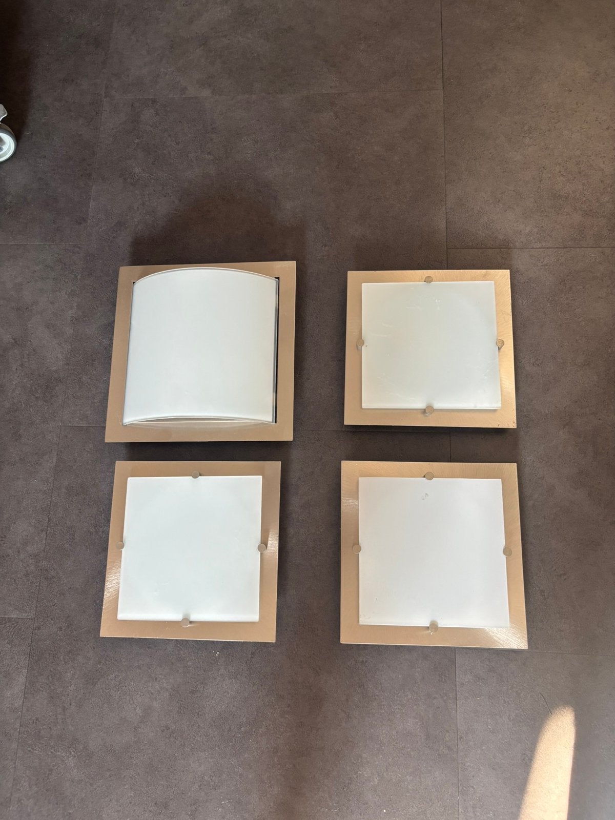 4 plafondlampen, Ophalen, Gebruikt, Glas
