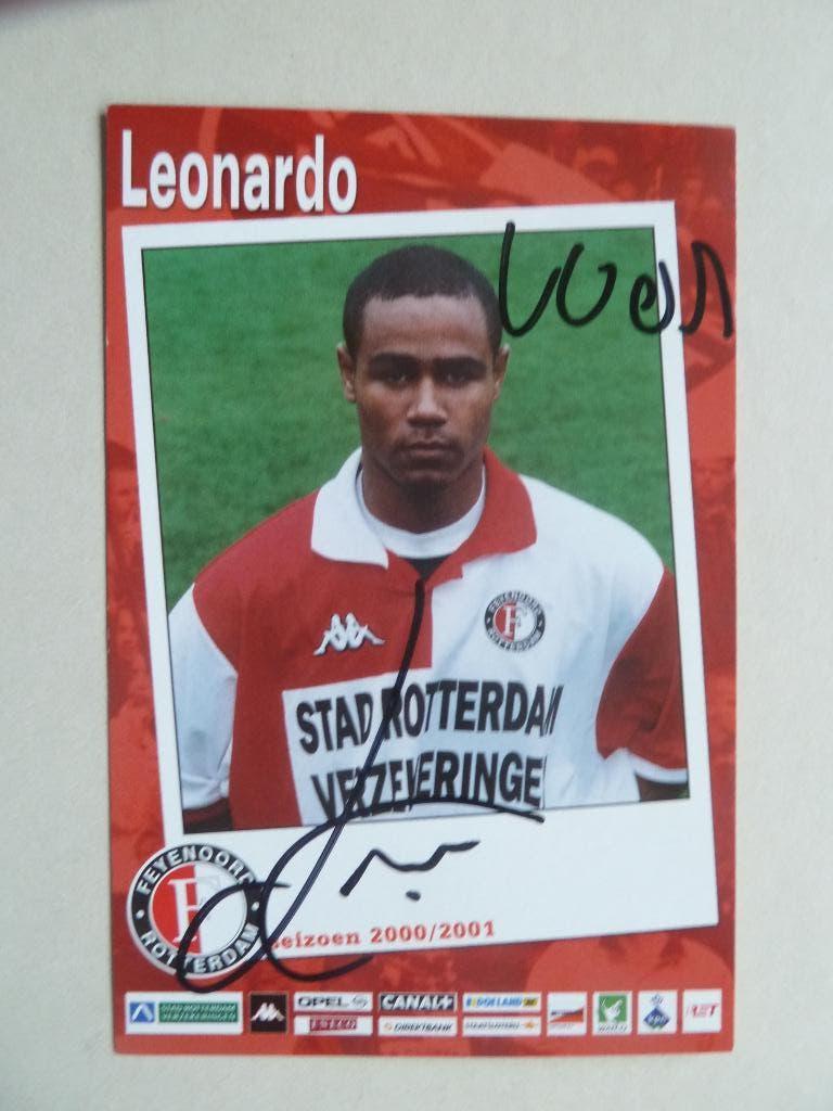 Spelerskaart. Leonardo. Feyenoord. 2000/2001, Ophalen of Verzenden, Zo goed als nieuw, Feyenoord, Spelerskaart