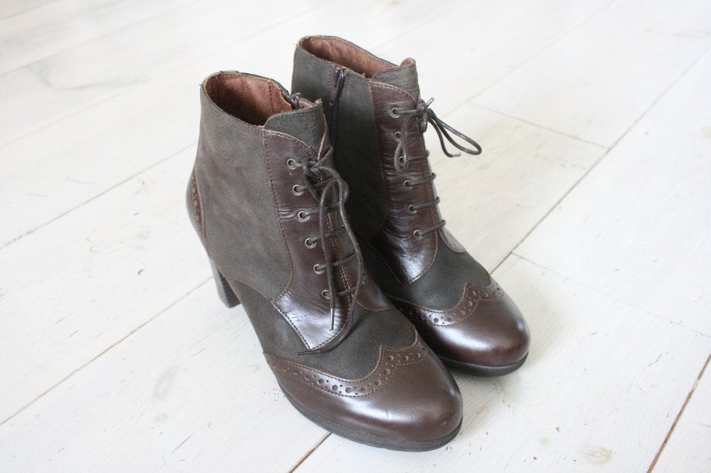 Bruine Oxford enkellaarsjes van Pitillos maat 40, Kleding | Dames, Schoenen, Bruin, Lage of Enkellaarzen, Ophalen of Verzenden