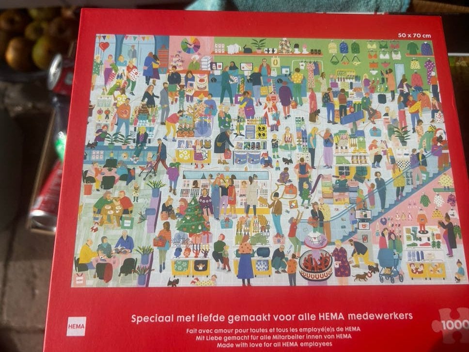 HEMA Puzzel 1000 stukjes - Speciaal voor medewerkers, Kinderen en Baby's, Ophalen of Verzenden, Meer dan 50 stukjes, Zo goed als nieuw