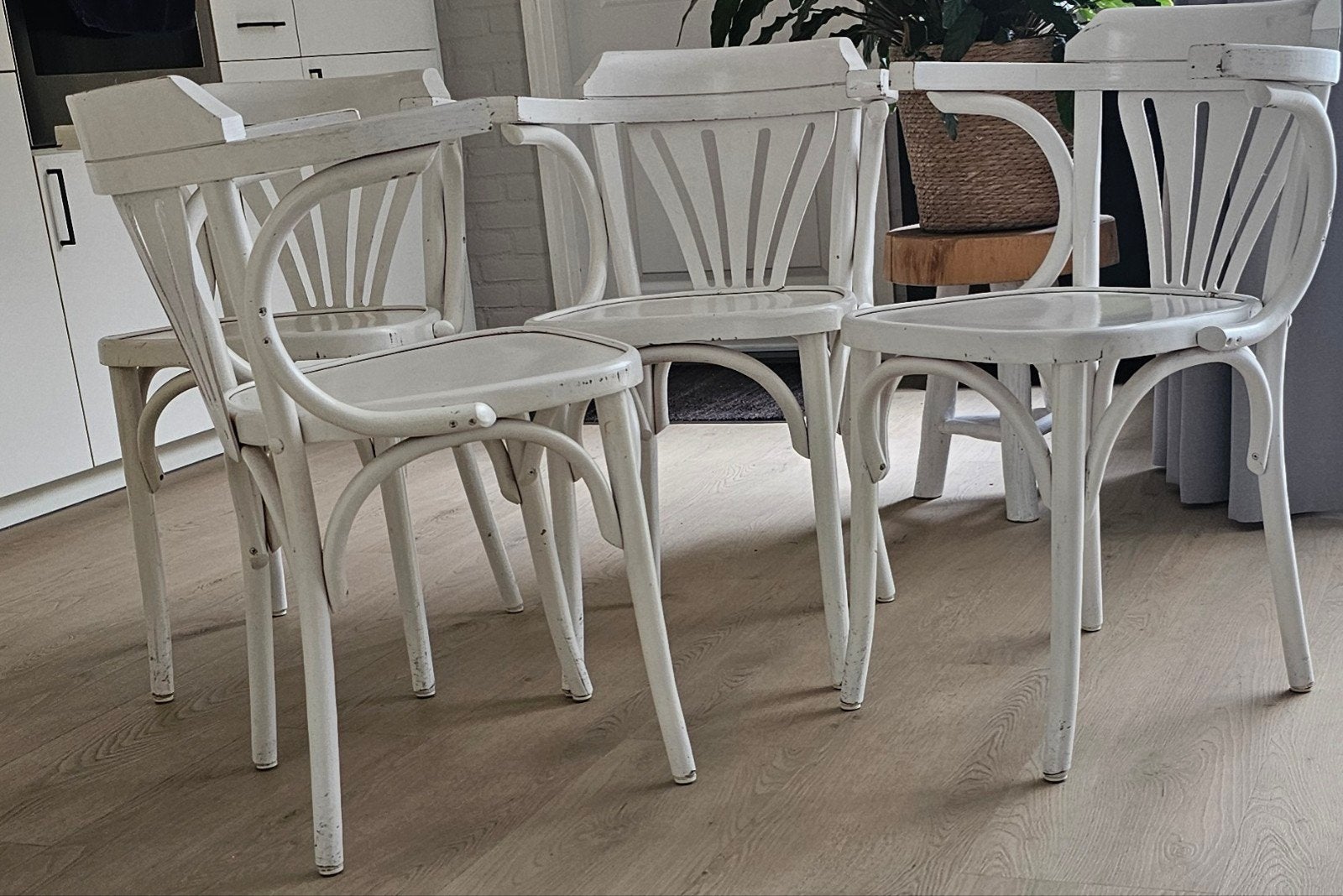 Cafestoelen, Huis en Inrichting, Stoelen, Ophalen, Gebruikt, Wit, Landelijk