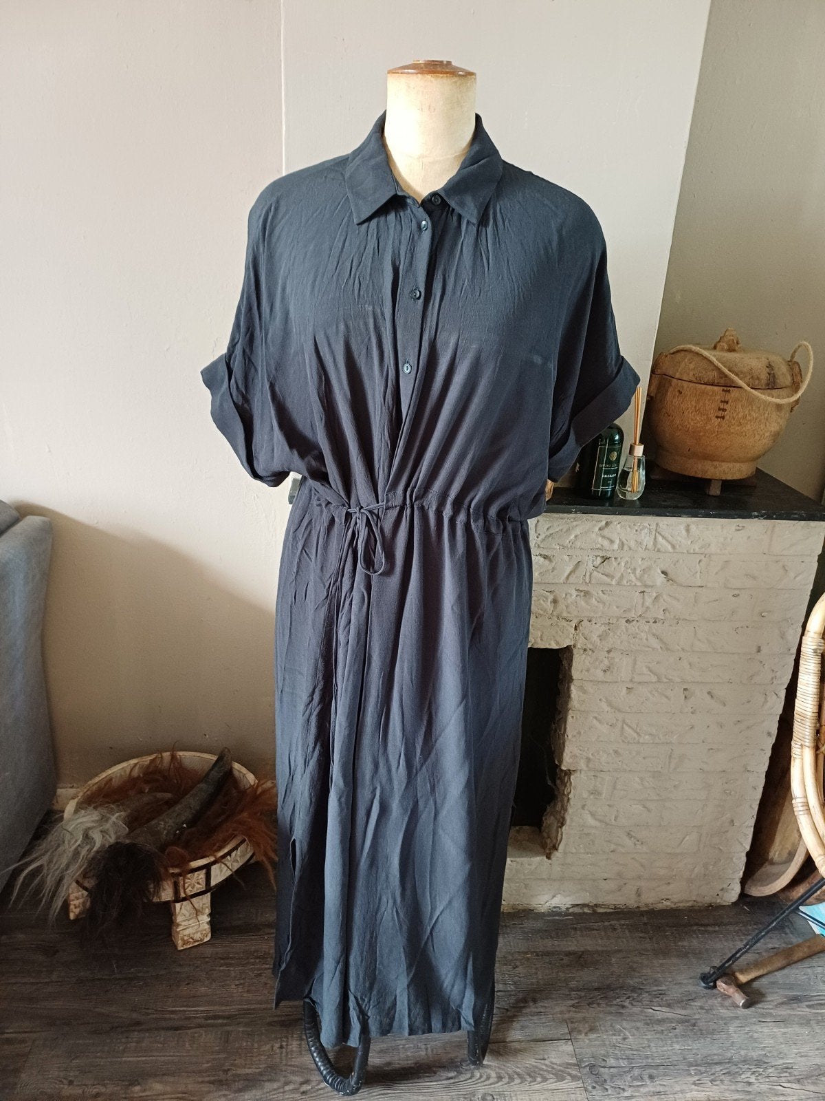 By Bar viscose jurk zwart maat L, Kleding | Dames, By bar, Zwart, Maat 42/44 (L), Ophalen of Verzenden